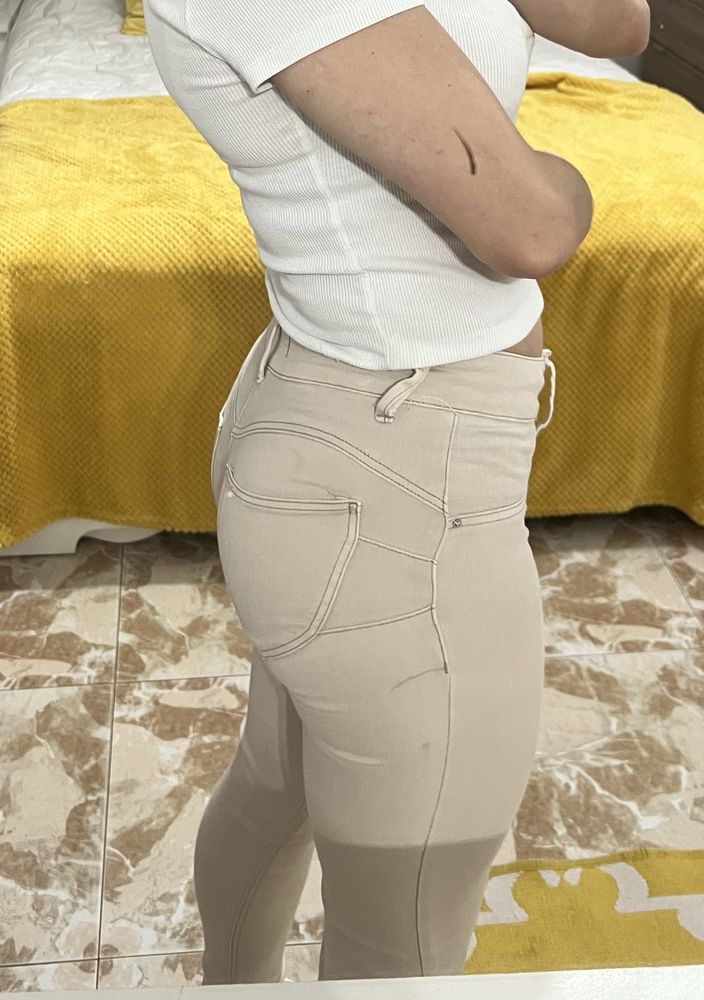 Calca bege push up n 34