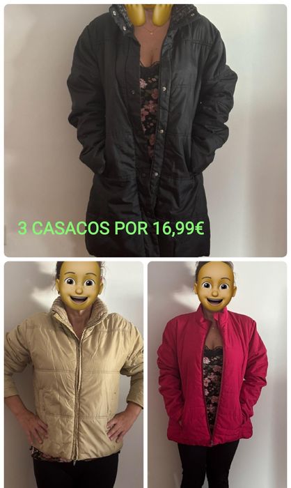 Oportunidade: Conjunto de 3 casacos acolchoados, L