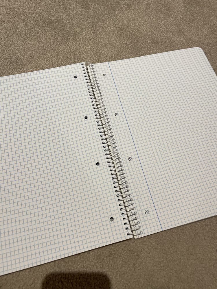 Caderno quadriculado argolas