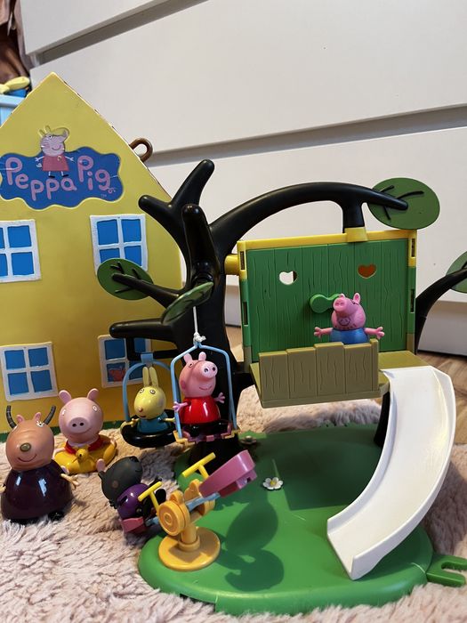 Peppa pig zestaw domek na drzewie figurki plus grarisy