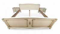 Piękne stylowe łóżko małżeńskie ludwik 200x200, biale ecru, rama łóżka