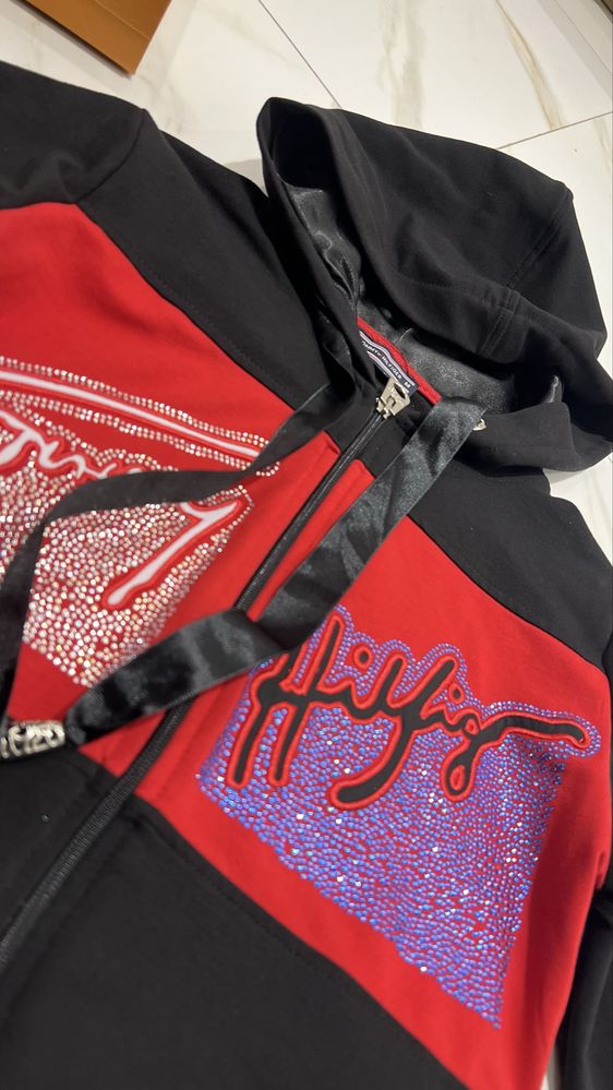 Tommy hilfiger bluza z kapturem z cyrkoniami s/m