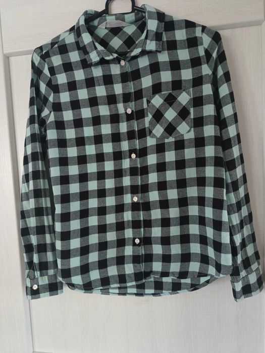 Koszula dziewczęca,  miętowa H&M r. 152, 11-12 lat