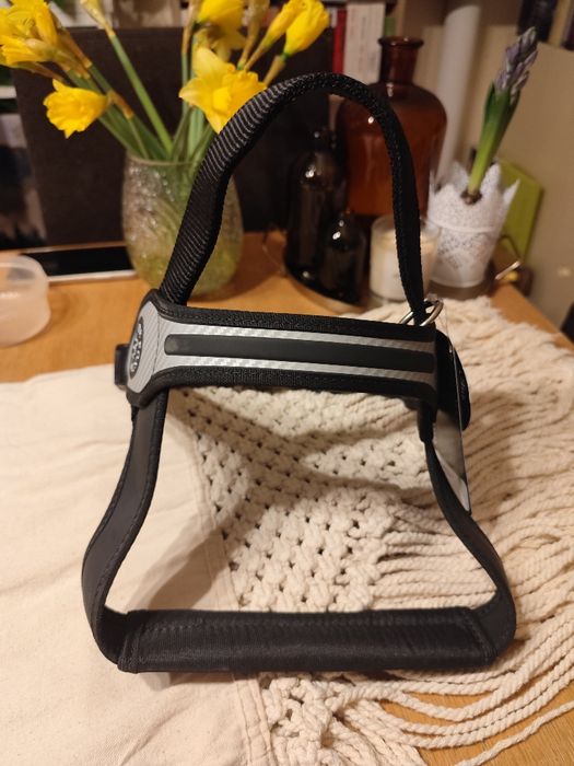 SZELKI dla psa TRE PONTI  75-95 cm - czarno-szare Z ODBLASKAMI mocne