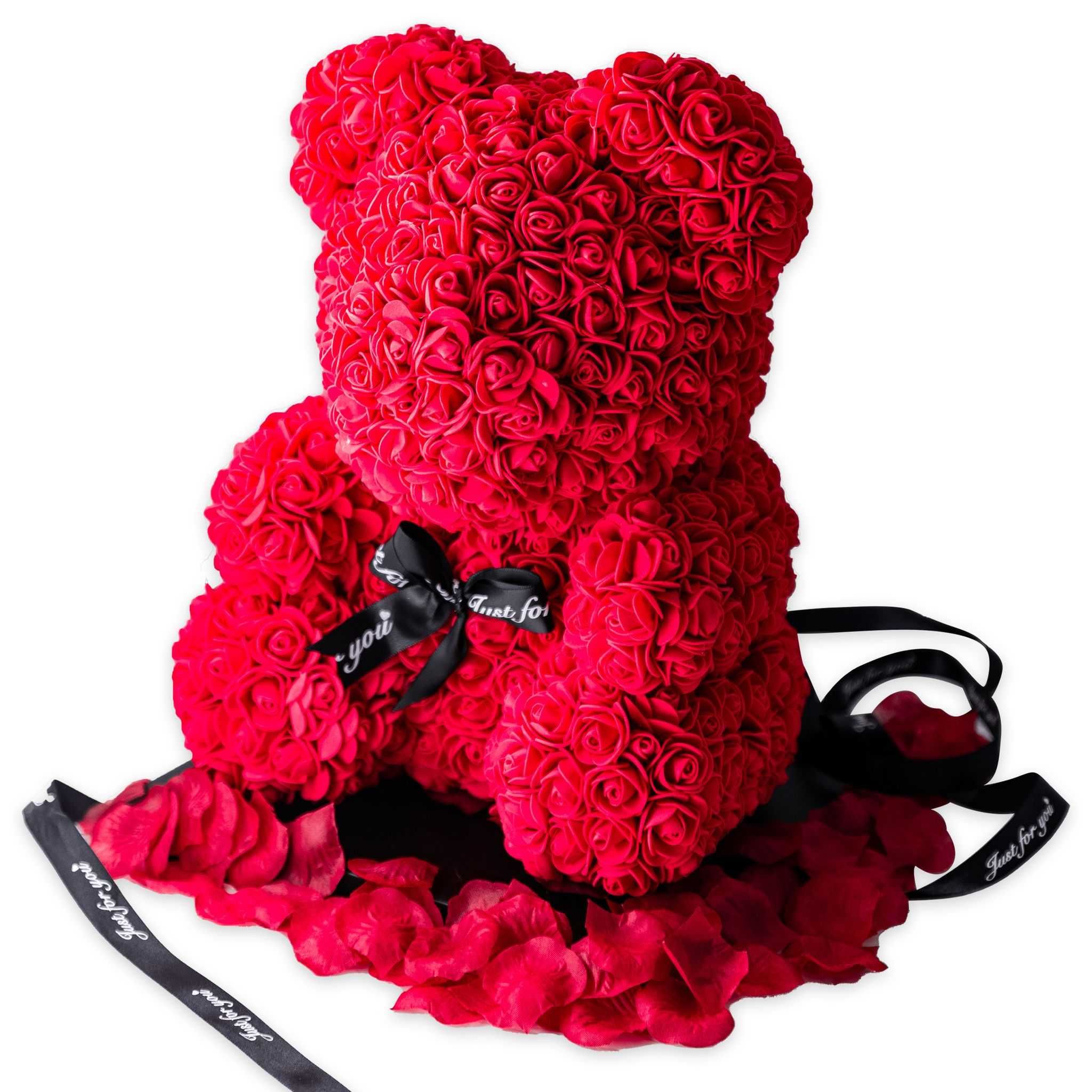 MIŚ Z RÓŻ PREZENT 40cm Bear Rose XXL 40cm