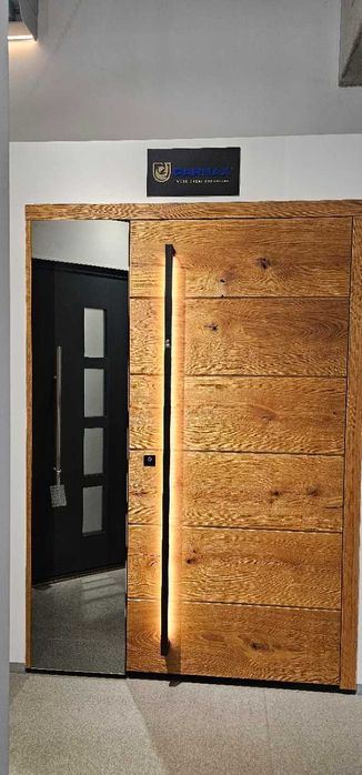 Drzwi wejściowe drewniane PARMAX X-Faktor z czytnikiem, od ręki