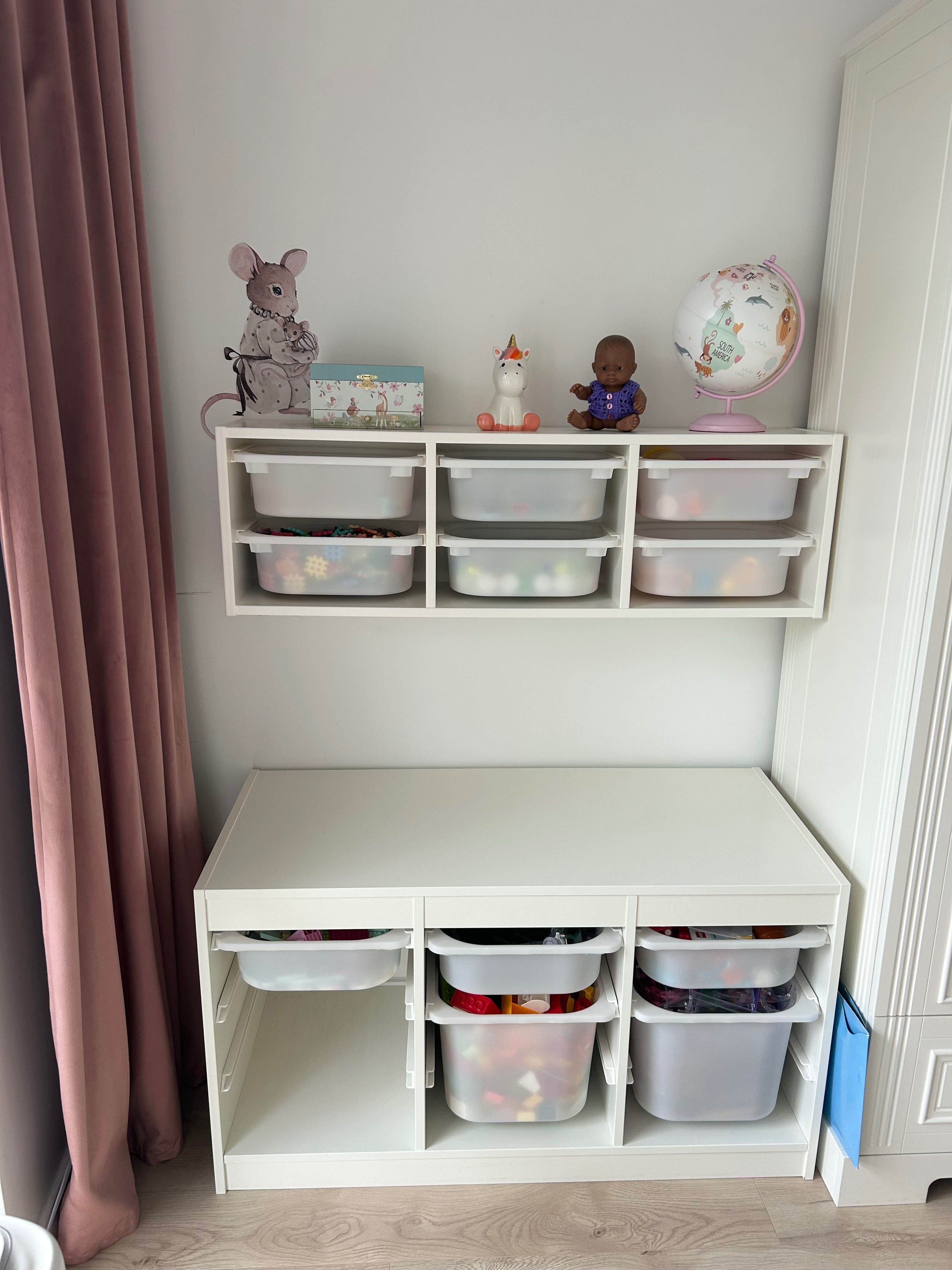Ikea Trofast biały regał i szafka wisząca z pojemnnikami