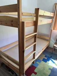 Łóżko pietrowe drewniane