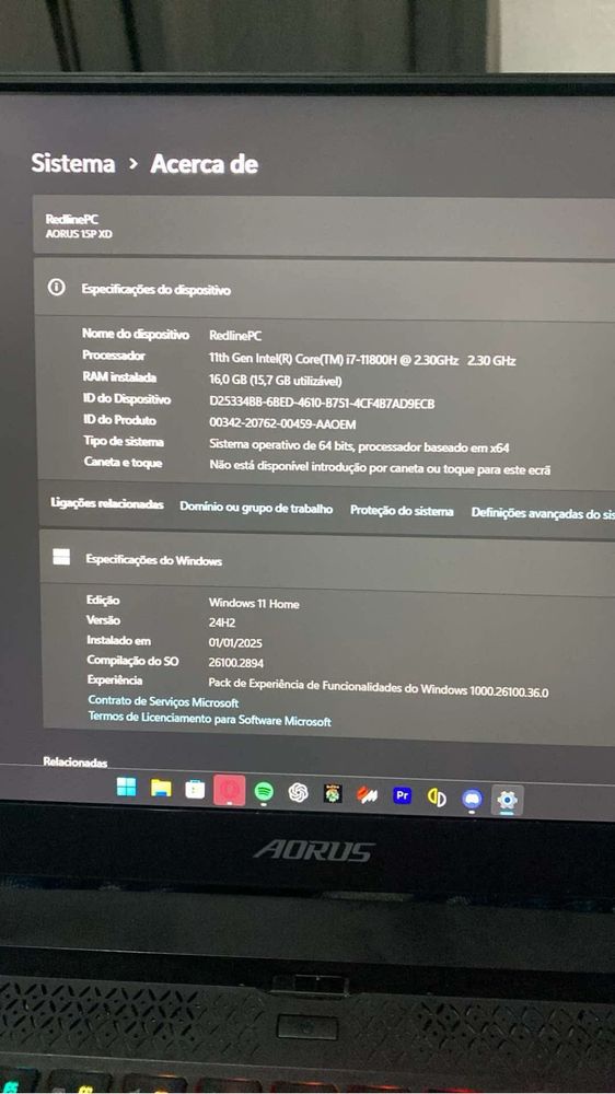 Aorus 15p XD praticamente novo