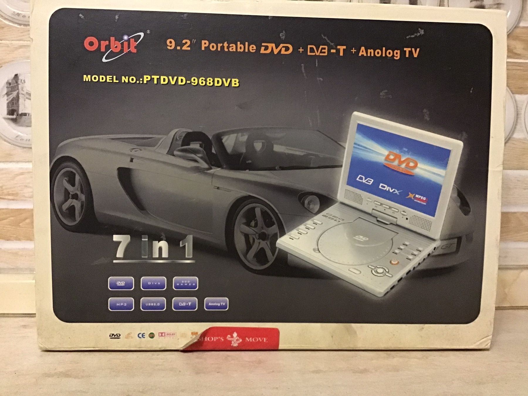 Портативний dvd dvb-t mpeg4 цифрове та аналогове тв програвач Orbit