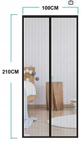 MOSKITIERA magnetyczna na drzwi 100x210cm siatka przeciw owadom