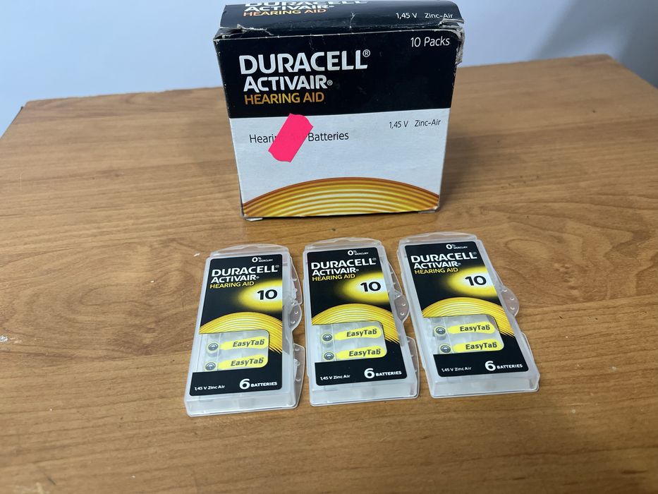 Батарейка Duracell Activair 10, 1.45V. Для Слухових Апаратів