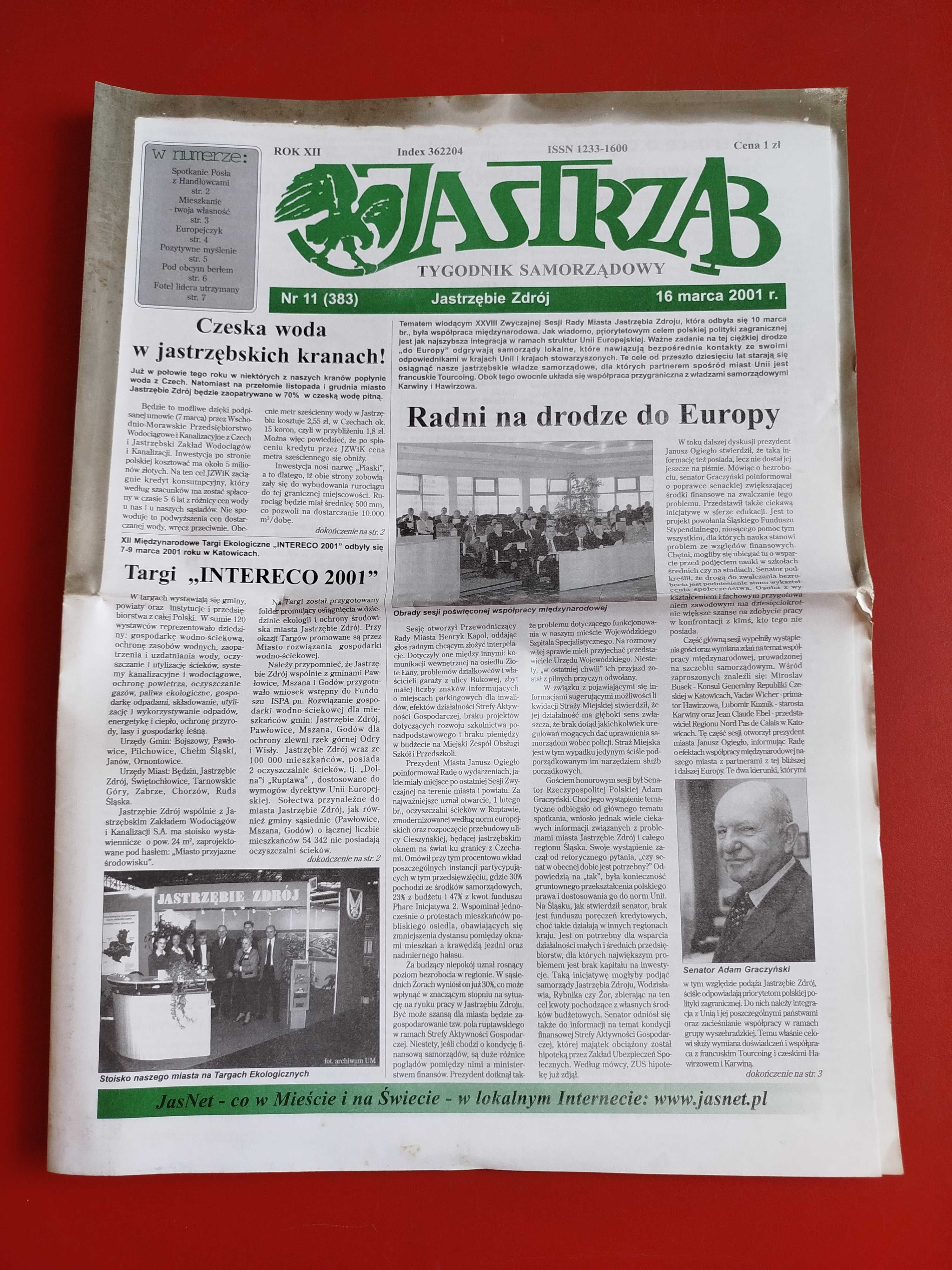 Jastrząb, tygodnik samorządowy, nr 11, 16 marca 2001