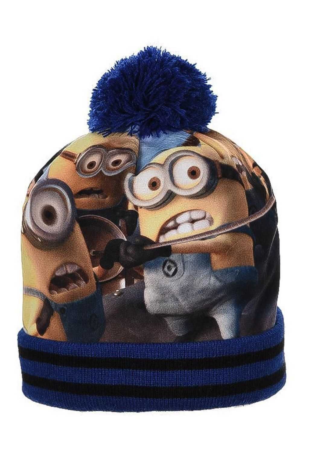 czapka zimowa z pomponem z nadrukiem w Minionki