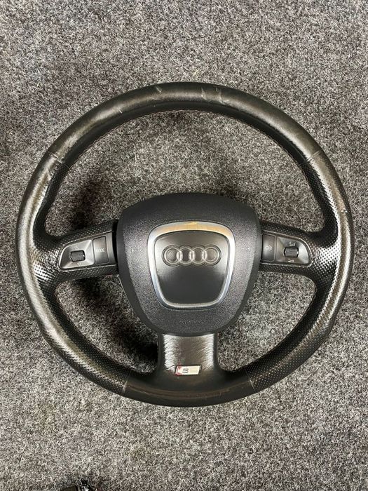 audi a4 b7 kierownica skóra skórzana airbag multifunkcja s-line do obszycia