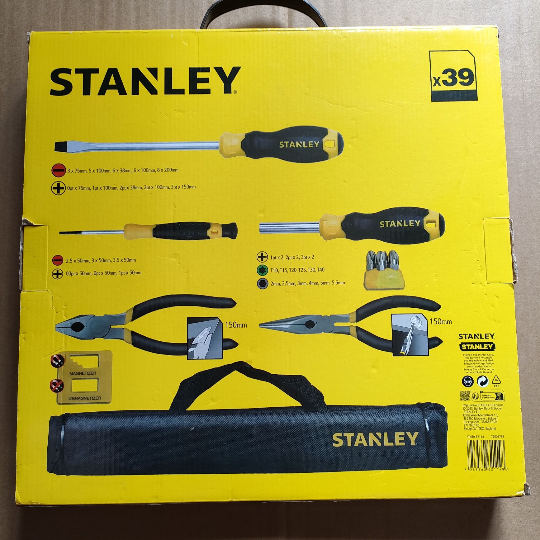 Zestaw narzędzi  Stanley 39 elementów.
