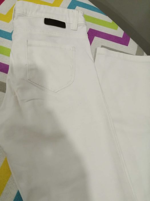 Calças ganga brancas menina 9/10 anos