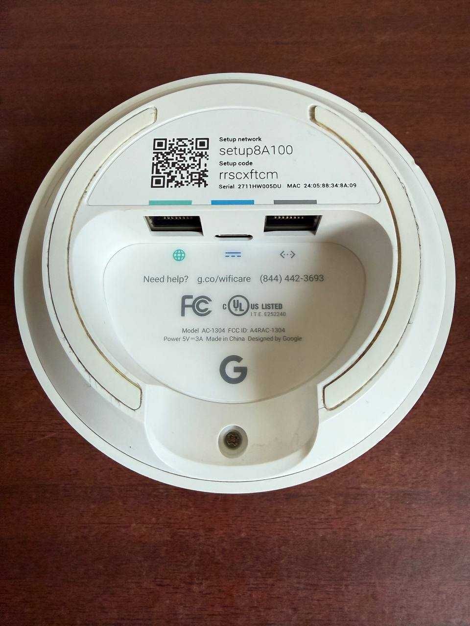 Google WiFi Router AC-1304 (2.4 - 5 ггц, gigabit, mesh)