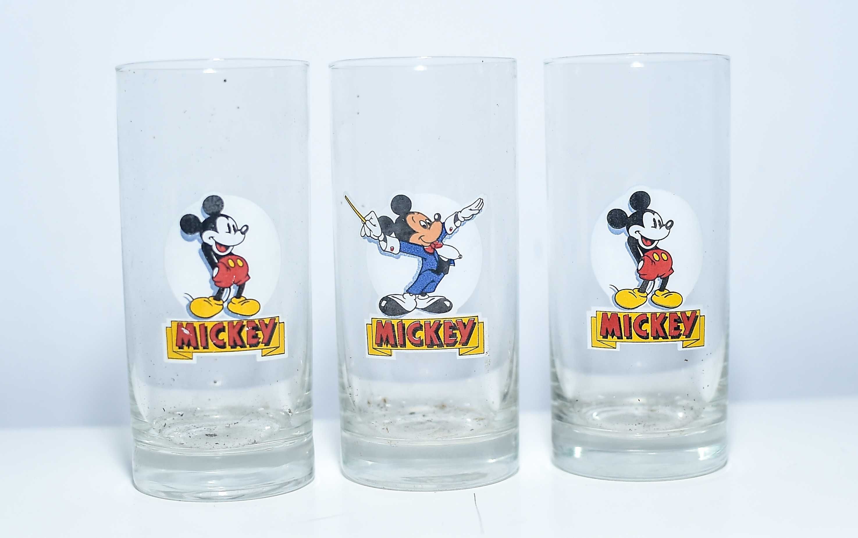 3x Szklanka Mickey PRL - 14cm