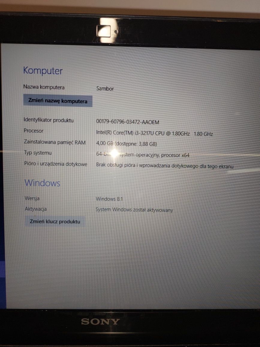 Laptop Sony Vaio model svf152a29m