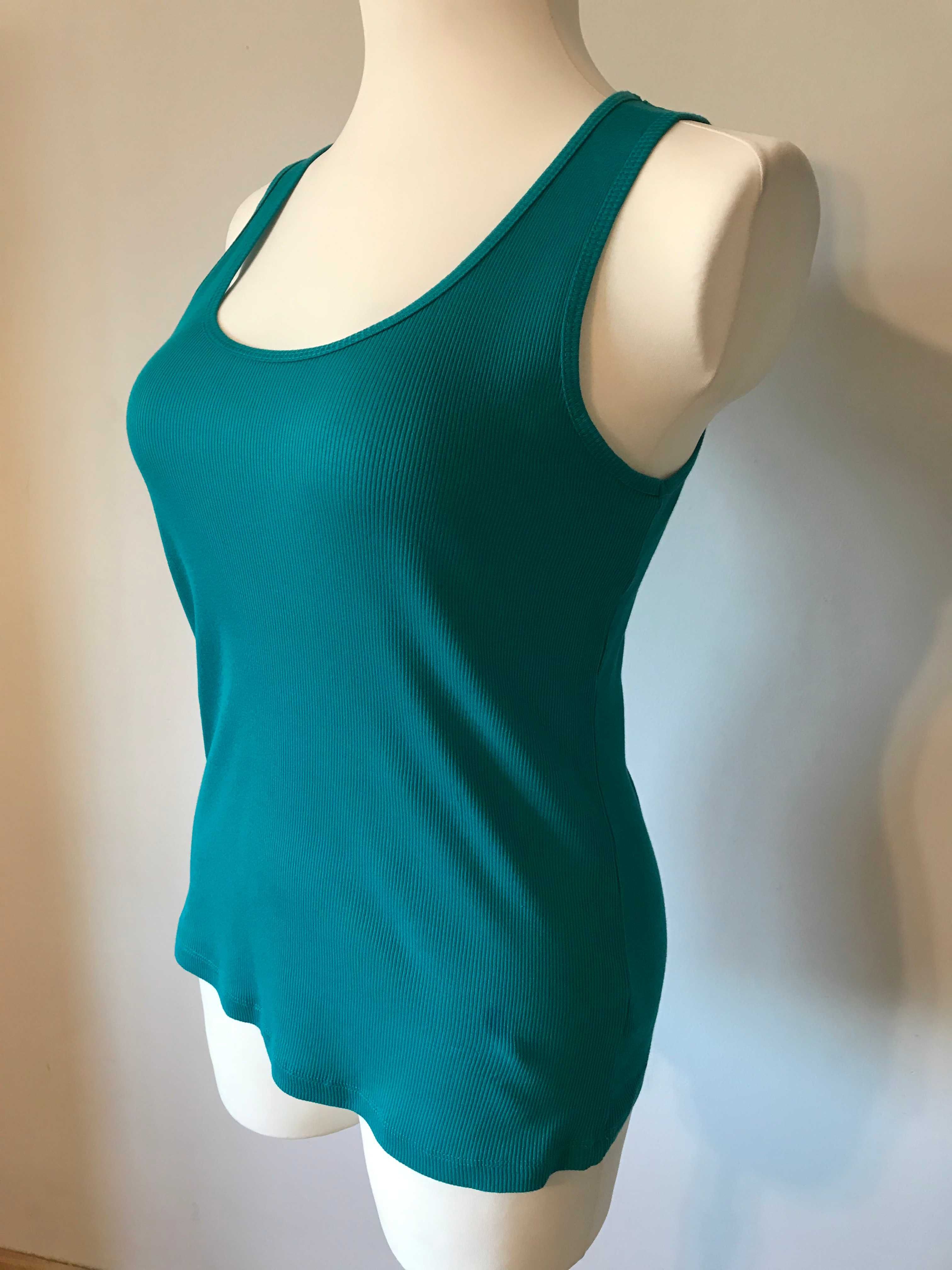 Morski zielona bluzka na ramiączkach r. 48 tank top turkusowy top