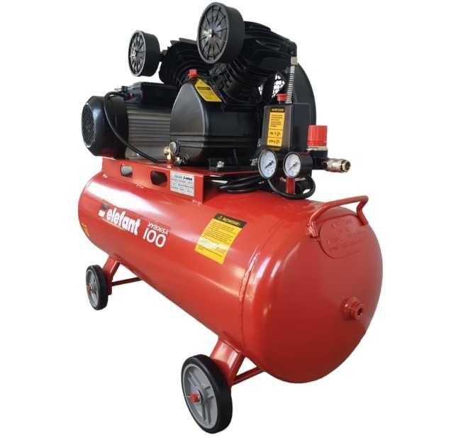 Компресор Elefant масляный компрессор повітряний 100 л з ремінною