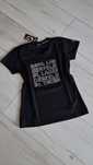Czarny damski T-shirt Karl cyrkonie