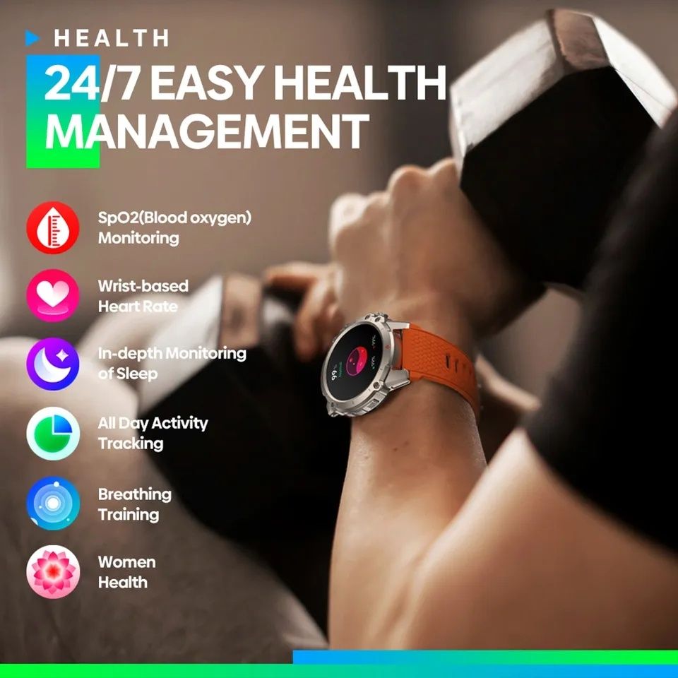 Спортивные водоупорные 30 метров смарт часы Zeblaze Vibe 7 Lite металл