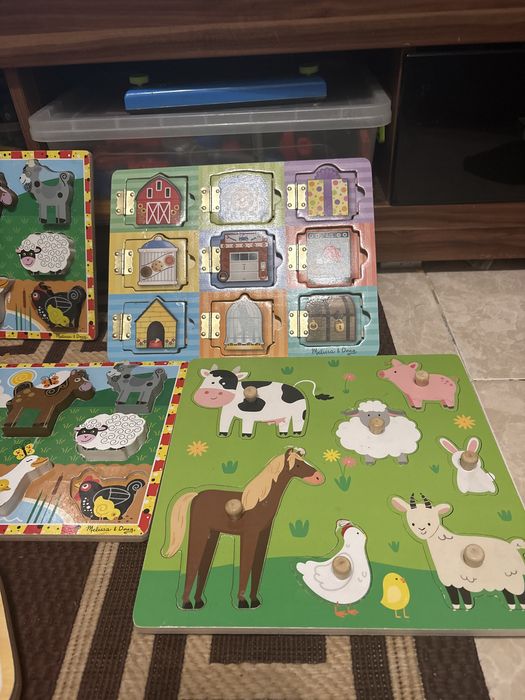 деревянные развивающие пазлы в стиле Монтессори с различными темами