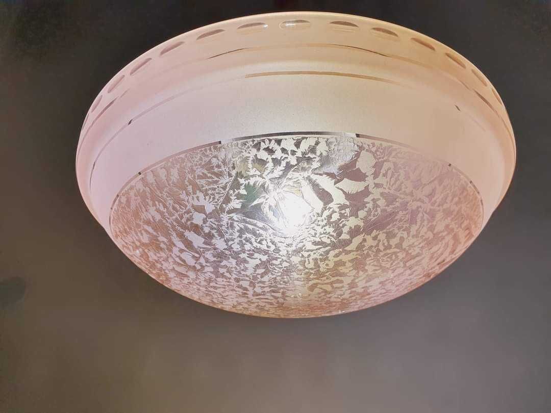 Lampa Zwis Art Deco Szkło Chrom