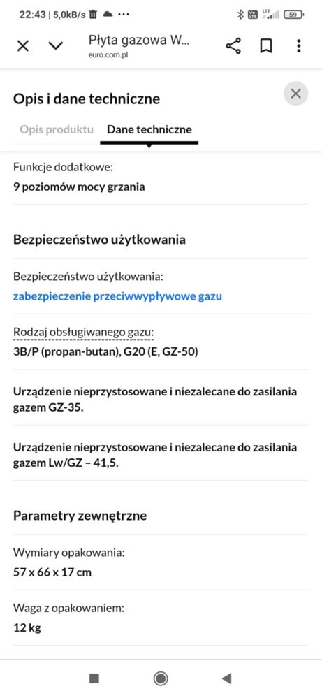 Płyta gazowa do zabudowy whirlpool