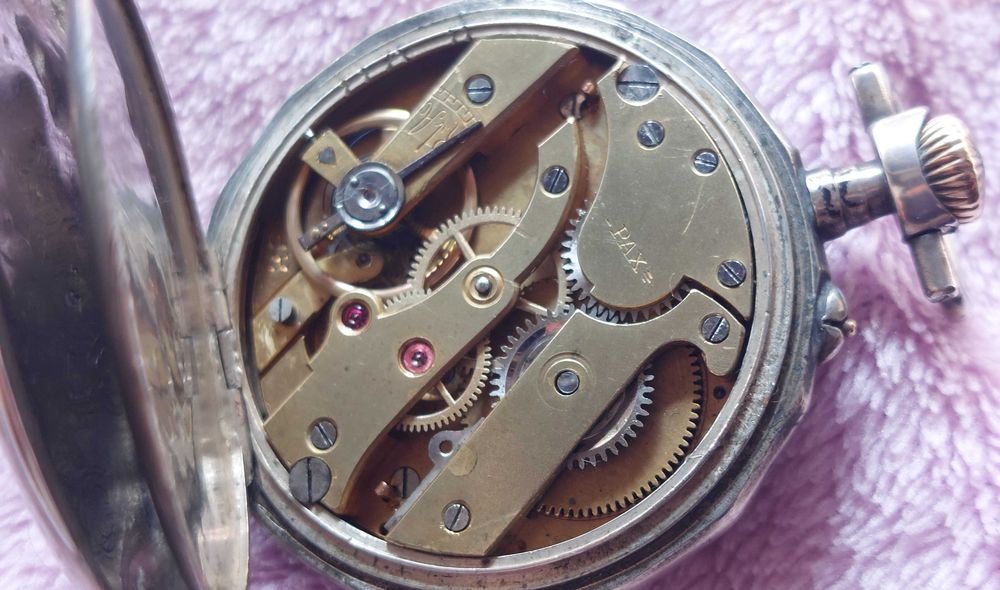 Relogio de bolso Prata "PAX" Swiss Made [42mm]  - 1900
