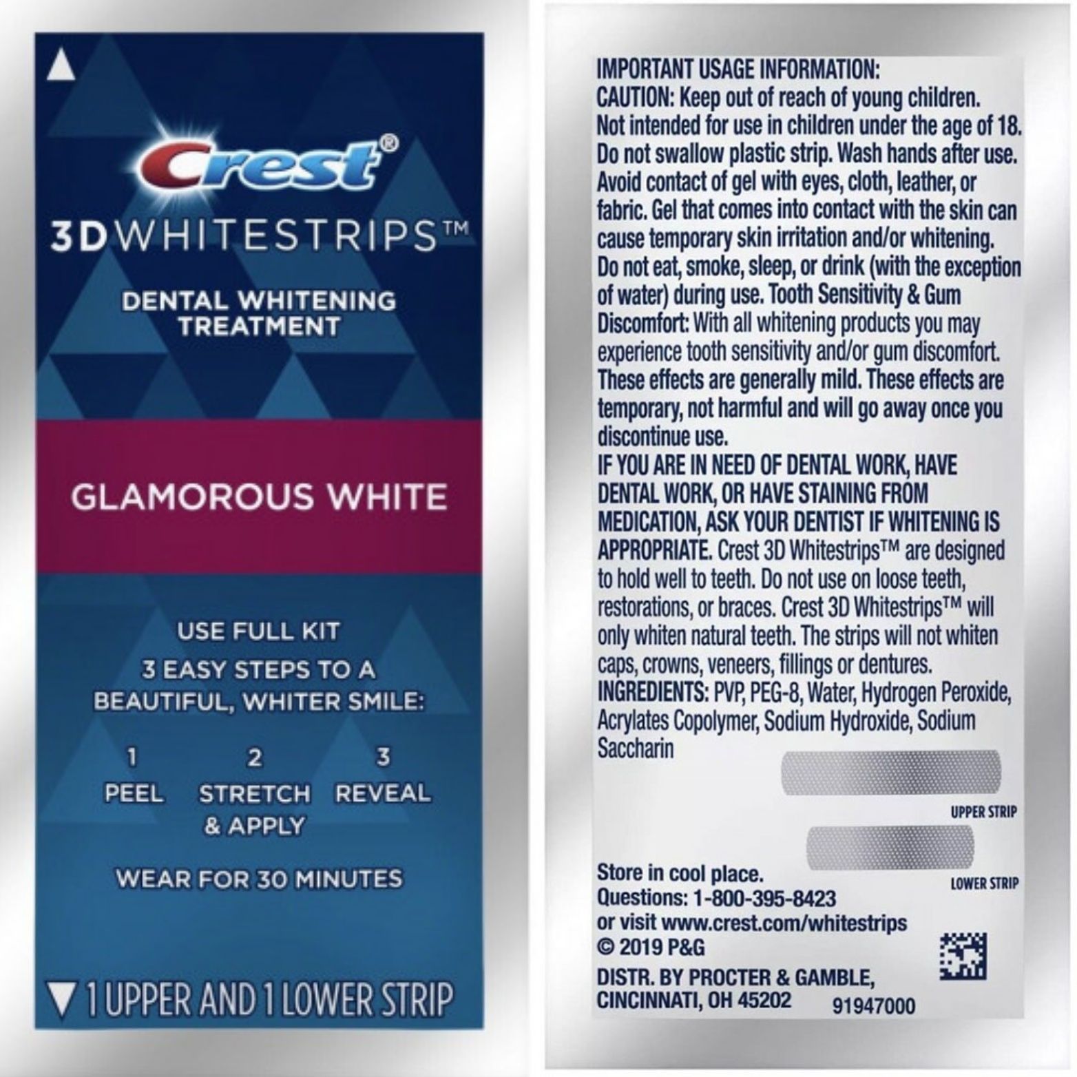 Crest 3D Glamorous Whitestrips отбеливающие полоски для чувствительных