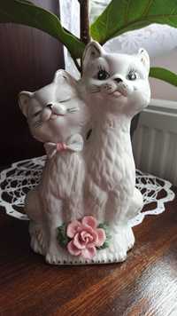 Figurka kotki róża ceramika
