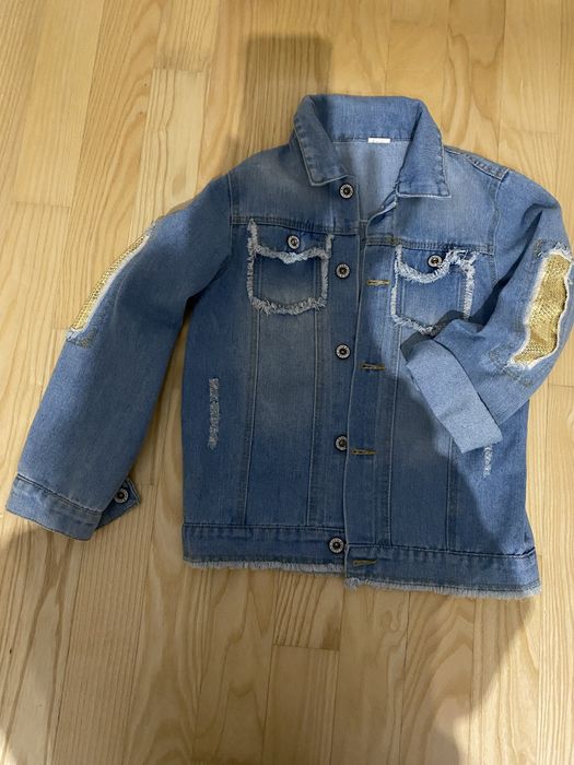 Bluza jeansowa kurtka zdobione plecy 140 cm