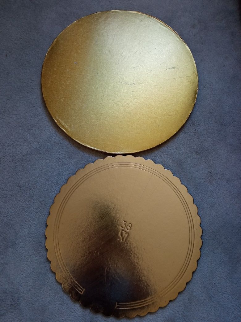 Tace pod torta złote 2 szt średnica 40 cm i 36 cm