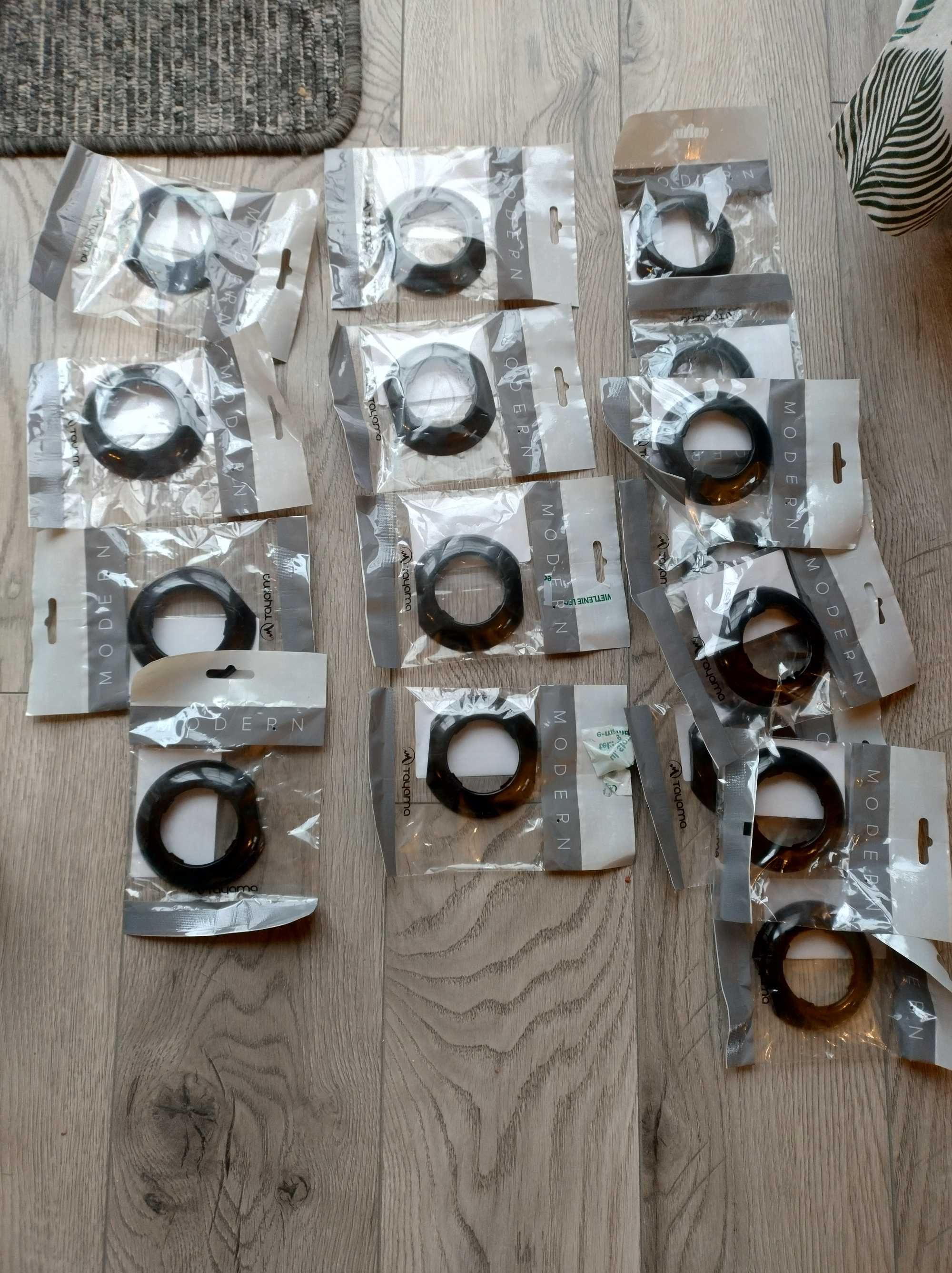 Ramki włączników retro czarne okrągłe do łączenia w zestawy x2, x3, x4