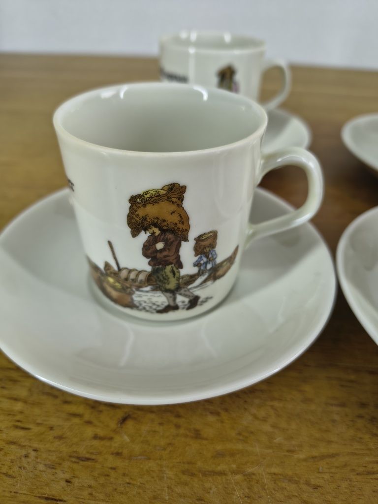 Zestaw 6 porcelanowych filiżanek z podstawkami – Mitterteich Porzellan