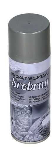 brokat w sprayu srebrny