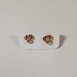 Par de brincos | estilo "stud" - flores douradas orientais
