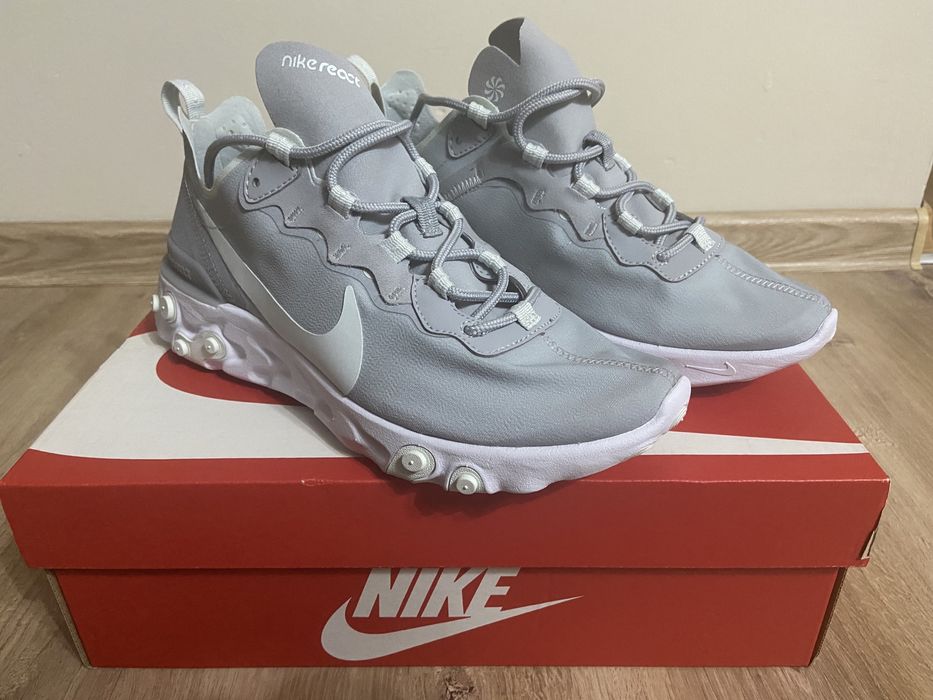 Buty Nike React Element 55 Wolf Grey/Ghost Aqua-White