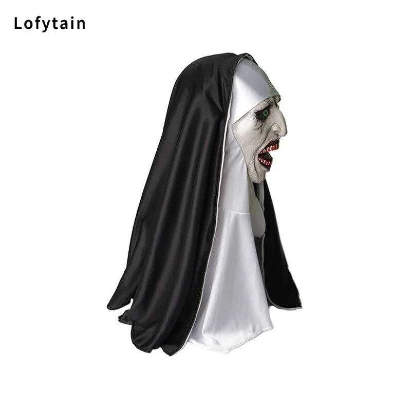 карнавальная латексная маска монахиня, монстр страшная
