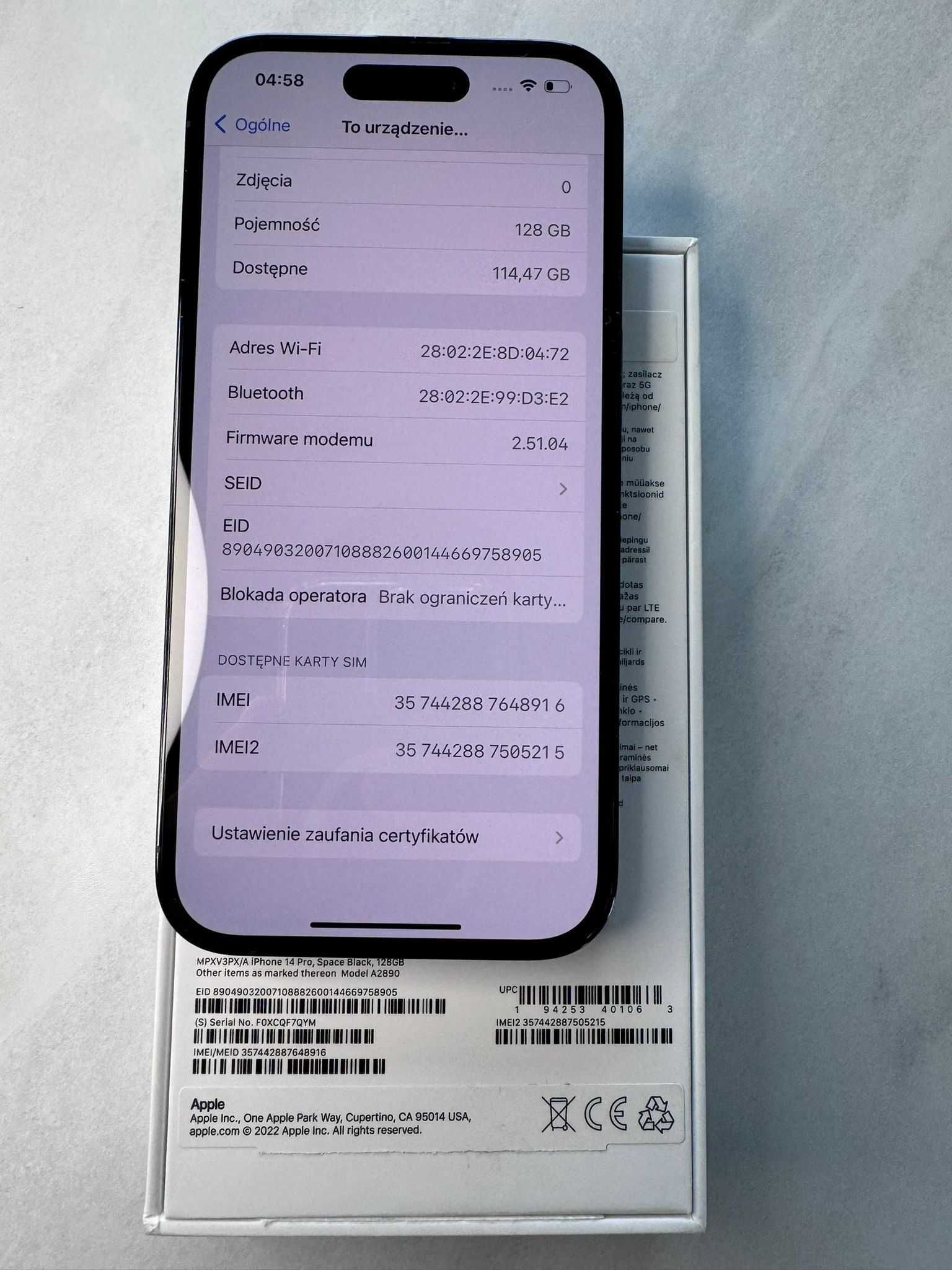 Iphone 14 Pro 128 GB Czarny Ideał