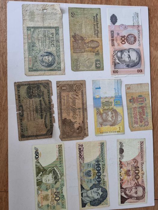 Stare banknoty 10 sztuk