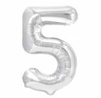 Balon okazja cyfra 5 hel,powietrze Srebrny urodziny okazja rocznica