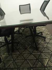 Mesa de reuniões /secretaria castanha e preto
