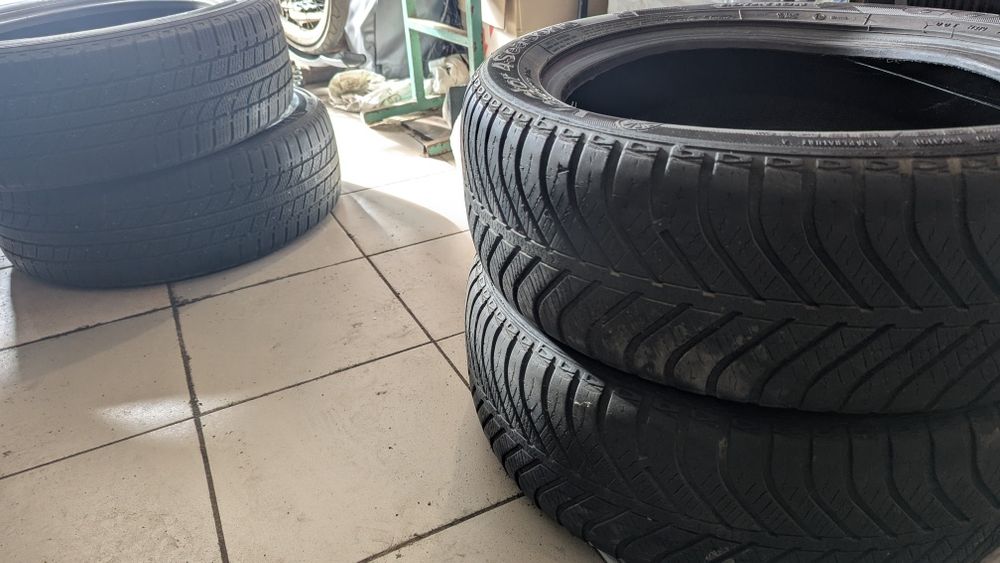 Резина R 16 195/55/16 пара - зима , пара - всесезонка