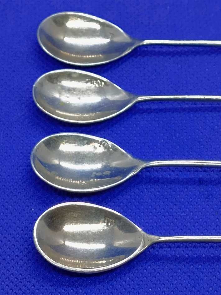 Pack 4 colheres de chá vintage souvenir prata 800 Turca