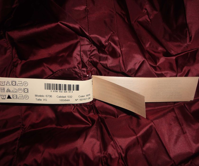 Kispo/ casaco penas bordeaux Massimo Dutti