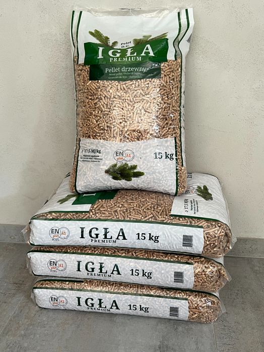 Pellet IGŁA Pelet sosnowy 18,21 MJ 0,51% Popiołu Polski Producent